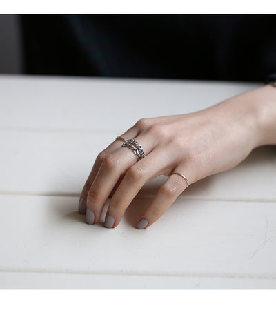 Anillo Abierto de Cadena Fina Calada para Mujer - Image 17