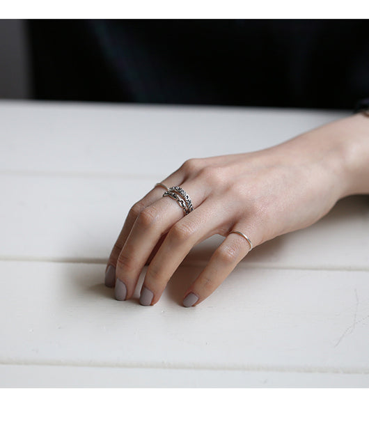 Anillo Abierto de Cadena Fina Calada para Mujer - Image 17