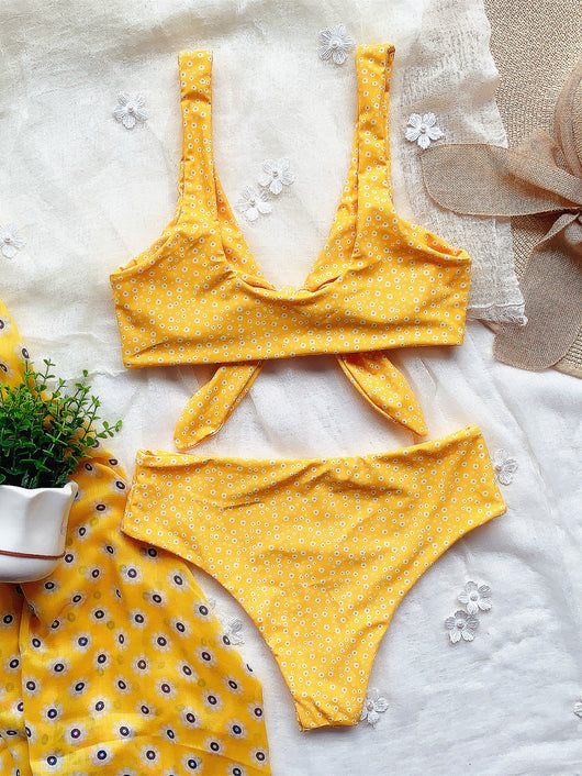 Bikini con Estampado de Margaritas y Tirantes Ajustables - Image 18