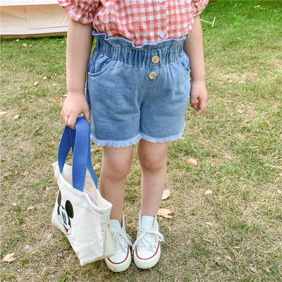 Pantalones Cortos Denim Cintura Alta para Niñas con Estampado Floral - Estilo Coreano Verano - Image 13
