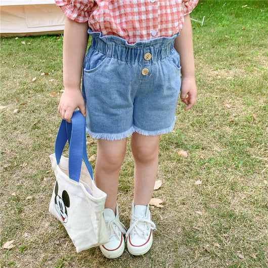 Pantalones Cortos Denim Cintura Alta para Niñas con Estampado Floral - Estilo Coreano Verano - Image 13