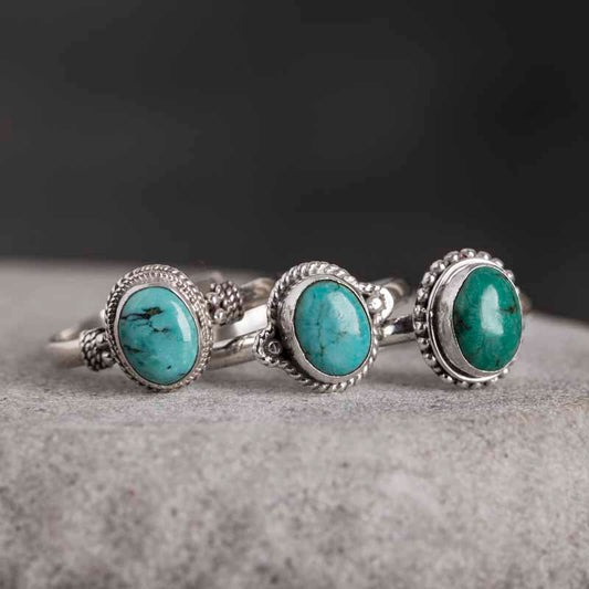 Anillo de Plata con Incrustación de Turquesa - Image 2