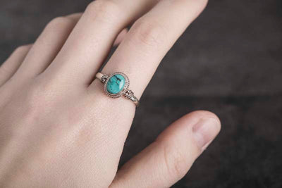 Anillo de Plata con Incrustación de Turquesa - Image 4