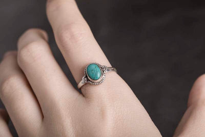 Anillo de Plata con Incrustación de Turquesa - Image 12