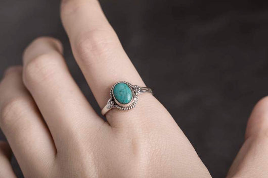 Anillo de Plata con Incrustación de Turquesa - Image 12