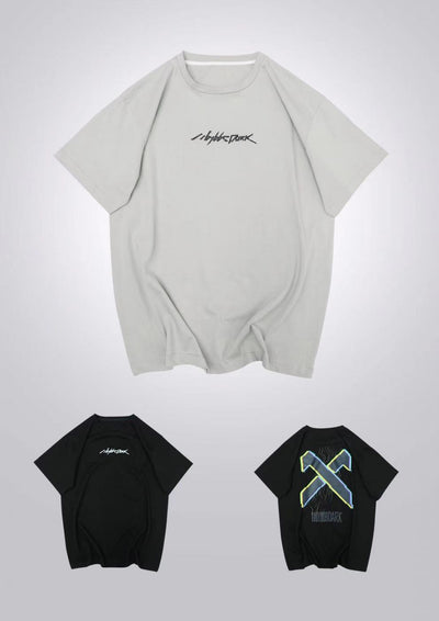 Camiseta Reflectante Estampada Manga Corta Hombre Cuello Redondo Hip-Hop - Image 7