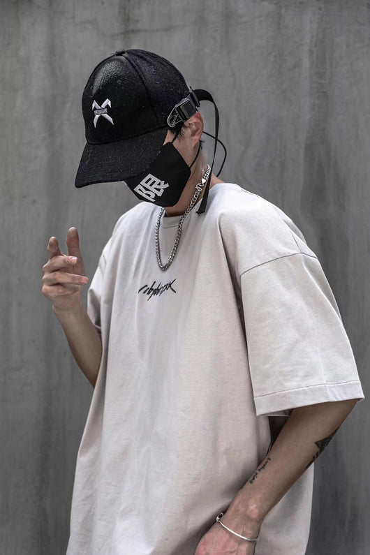 Camiseta Reflectante Estampada Manga Corta Hombre Cuello Redondo Hip-Hop - Image 9