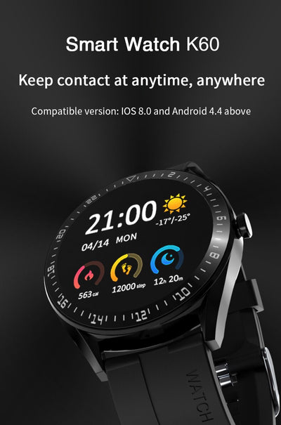 Reloj Inteligente K60 Pantalla Redonda Táctil con Monitor de Frecuencia Cardíaca - Image 7
