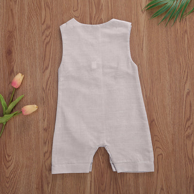 Conjunto Infantil de Chaleco y Shorts de Algodón y Lino a Rayas - Image 7