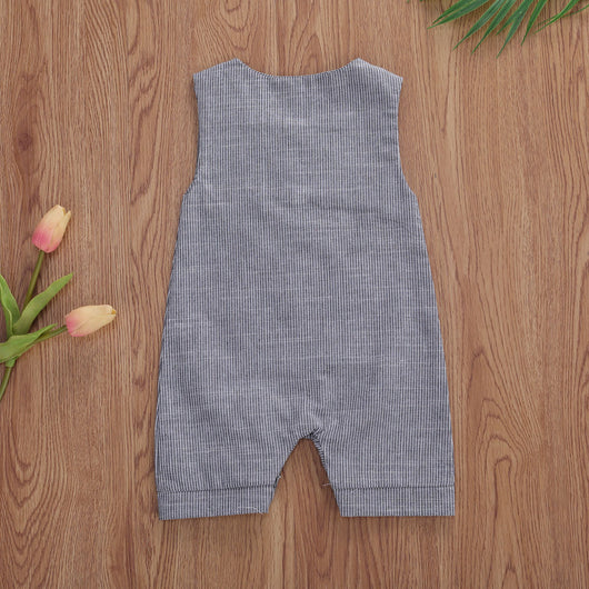 Conjunto Infantil de Chaleco y Shorts de Algodón y Lino a Rayas - Image 11