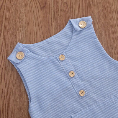 Conjunto Infantil de Chaleco y Shorts de Algodón y Lino a Rayas - Image 12