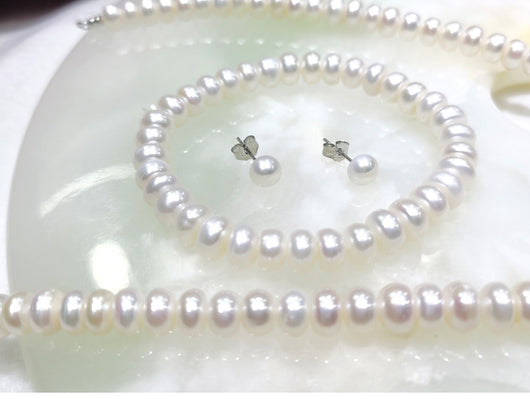 Conjunto de Joyería de Perlas: Collar, Pulsera y Aretes - Image 4