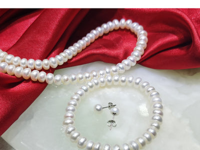 Conjunto de Joyería de Perlas: Collar, Pulsera y Aretes - Image 5