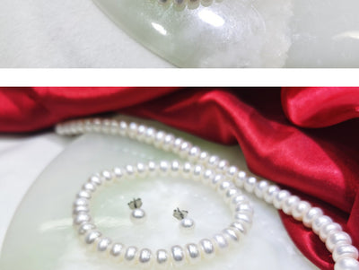 Conjunto de Joyería de Perlas: Collar, Pulsera y Aretes - Image 7