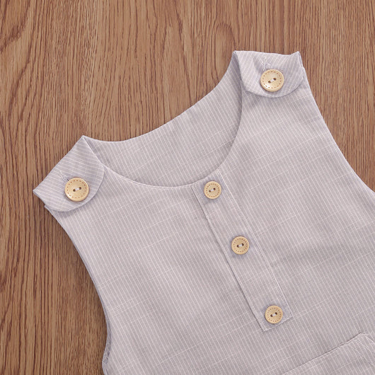 Conjunto Infantil de Chaleco y Shorts de Algodón y Lino a Rayas - Image 17