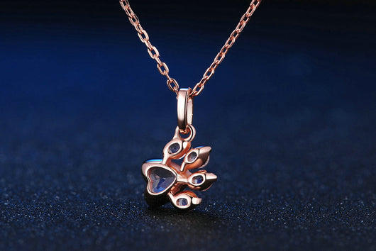 Collar de Plata 925 con Colgante de Loto y Corazón Chapado en Oro Rosa - Image 7
