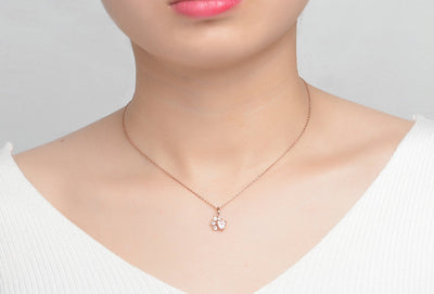 Collar de Plata 925 con Colgante de Loto y Corazón Chapado en Oro Rosa - Image 8