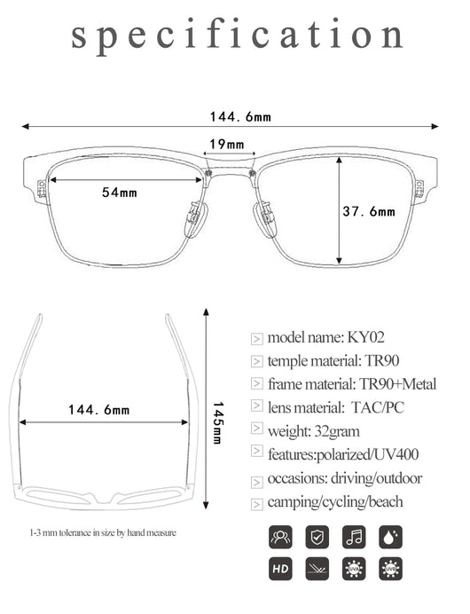 Gafas de Sol Inteligentes con Bluetooth, Protección Ocular y Control por Voz - Image 17