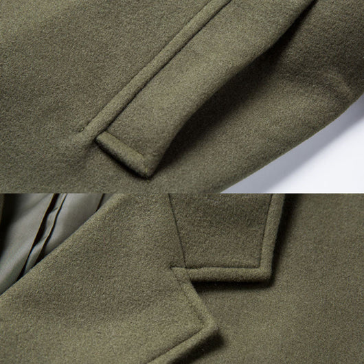 Abrigo de Lana Casual Holgado Cuello Solapa - Largo Medio para Hombre - Image 10