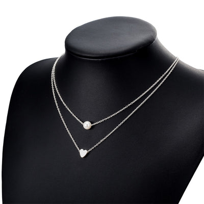 Collar Doble Cadena de Perlas Bohemio - Diseño Minimalista Love - Image 11