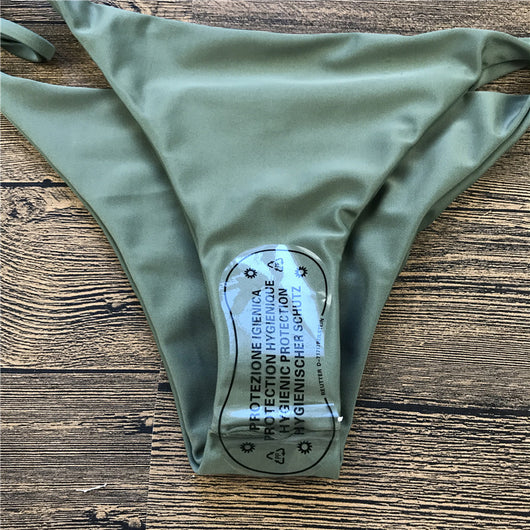 Bikini Dividido de Color Sólido para Mujer - Image 11