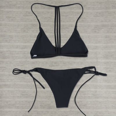 Bikini Dividido de Color Sólido para Mujer - Image 14