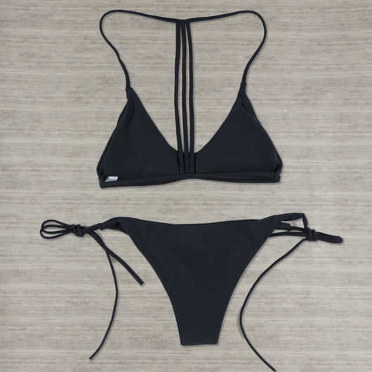 Bikini Dividido de Color Sólido para Mujer - Image 14