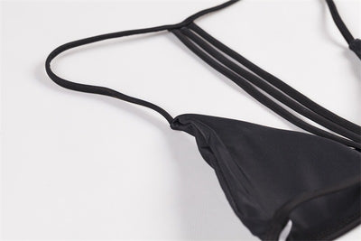 Bikini Dividido de Color Sólido para Mujer - Image 16