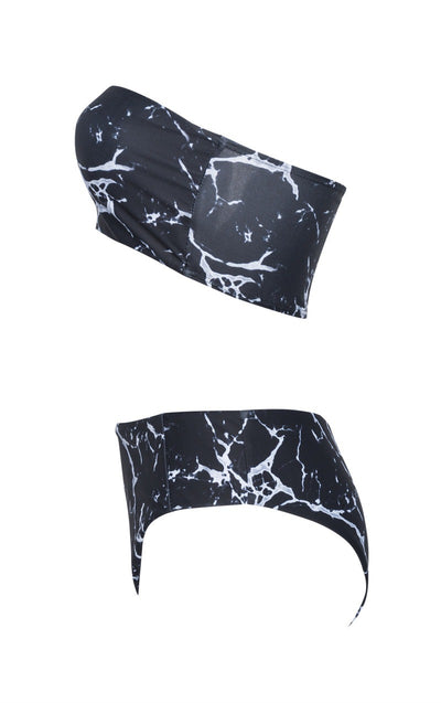 Bikini de Mármol Envolvente Sexy con Diseño Dividido - Image 7