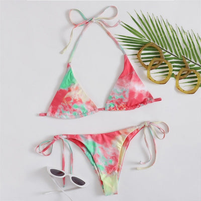 Traje de Baño Mujer Estampado Multicolor con Corte Asimétrico - Image 12