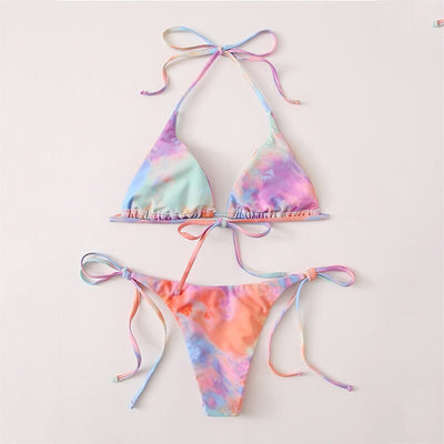Traje de Baño Mujer Estampado Multicolor con Corte Asimétrico - Image 15