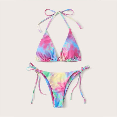 Traje de Baño Mujer Estampado Multicolor con Corte Asimétrico - Image 16