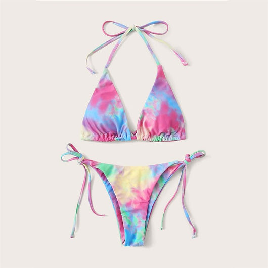 Traje de Baño Mujer Estampado Multicolor con Corte Asimétrico - Image 16