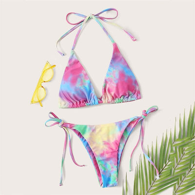 Traje de Baño Mujer Estampado Multicolor con Corte Asimétrico - Image 17