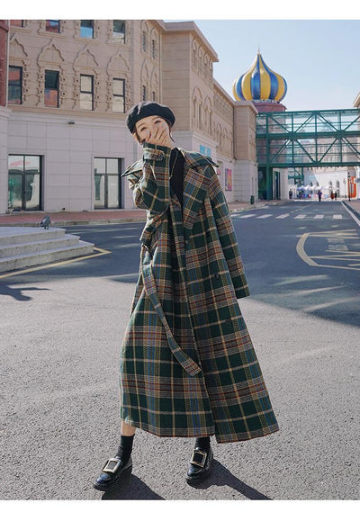 Abrigo Largo de Cuadros para Mujer - Elegancia Otoño e Invierno - Image 6