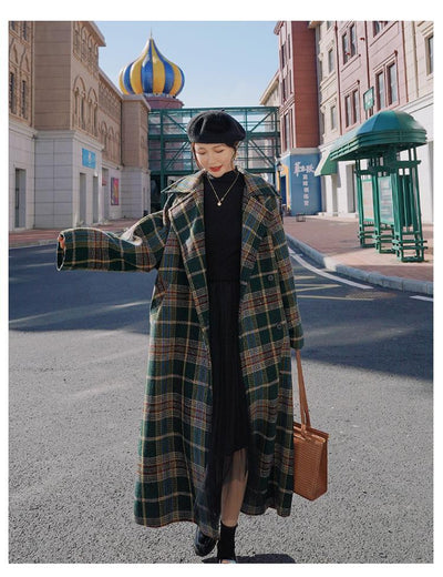 Abrigo Largo de Cuadros para Mujer - Elegancia Otoño e Invierno - Image 8