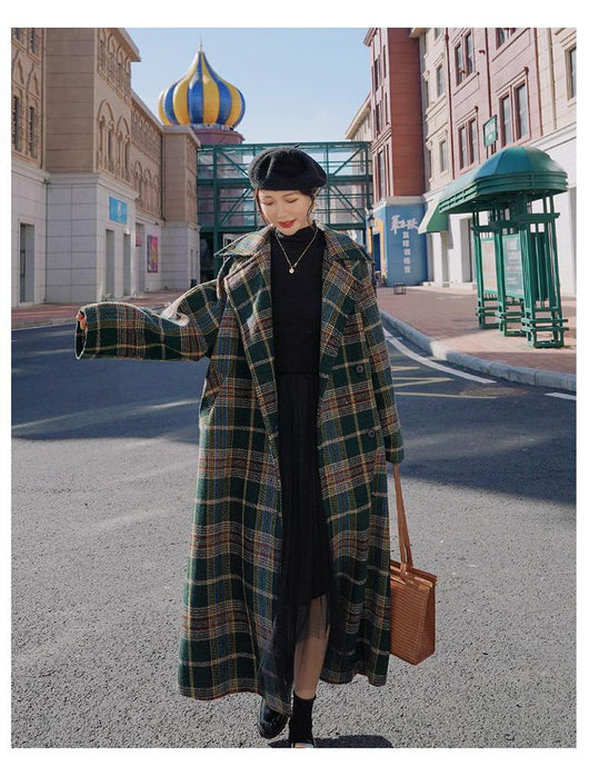 Abrigo Largo de Cuadros para Mujer - Elegancia Otoño e Invierno - Image 8