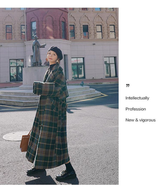 Abrigo Largo de Cuadros para Mujer - Elegancia Otoño e Invierno - Image 11