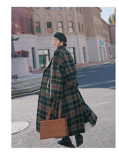 Abrigo Largo de Cuadros para Mujer - Elegancia Otoño e Invierno - Image 12