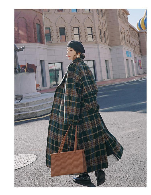 Abrigo Largo de Cuadros para Mujer - Elegancia Otoño e Invierno - Image 12