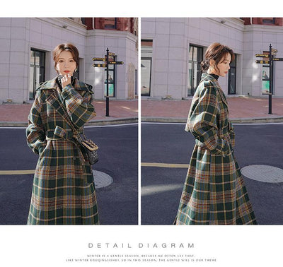 Abrigo Largo de Cuadros para Mujer - Elegancia Otoño e Invierno - Image 13