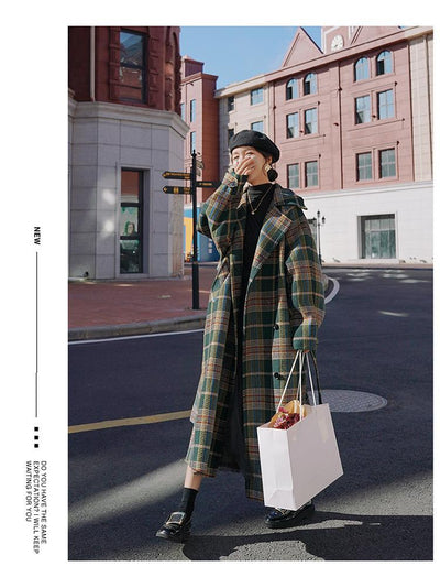 Abrigo Largo de Cuadros para Mujer - Elegancia Otoño e Invierno - Image 16