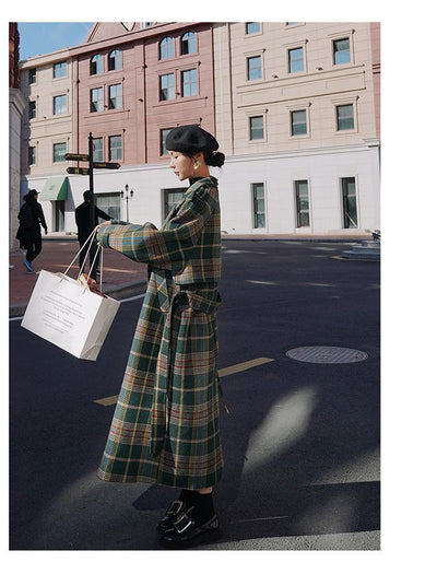 Abrigo Largo de Cuadros para Mujer - Elegancia Otoño e Invierno - Image 17
