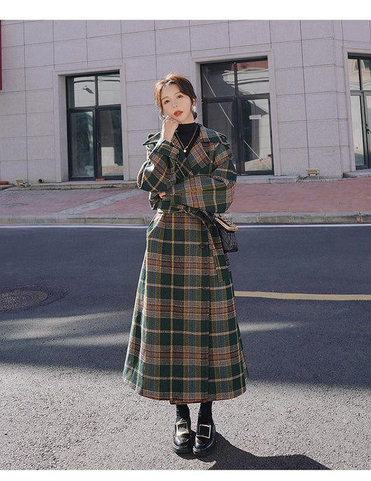 Abrigo Largo de Cuadros para Mujer - Elegancia Otoño e Invierno - Image 19
