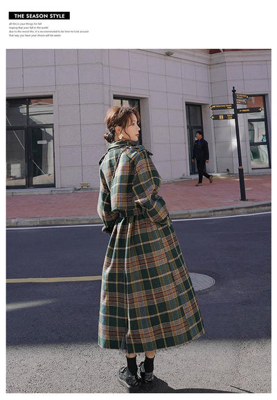 Abrigo Largo de Cuadros para Mujer - Elegancia Otoño e Invierno - Image 20