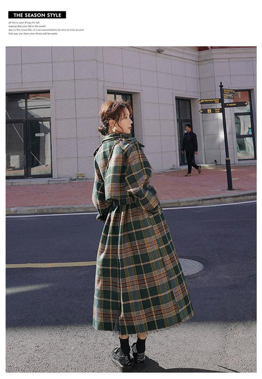 Abrigo Largo de Cuadros para Mujer - Elegancia Otoño e Invierno - Image 20