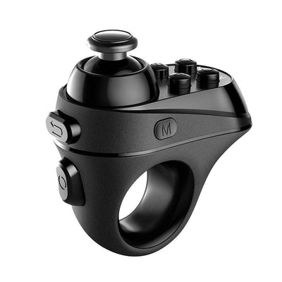 Black ring-style mini Bluetooth game controller with a joystick and multiple buttons for mobile gaming and VR. - Image 11