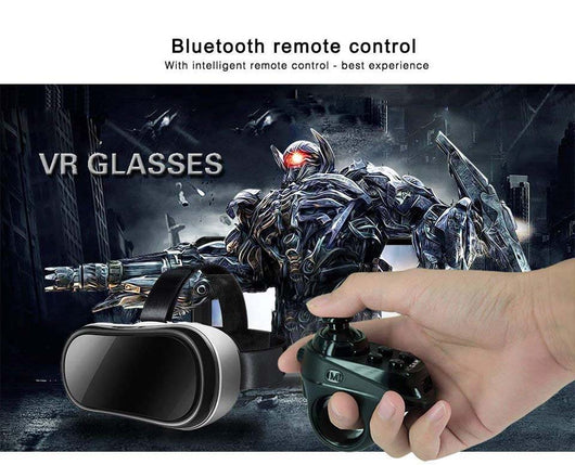 Black ring-style mini Bluetooth game controller with a joystick and multiple buttons for mobile gaming and VR. - Image 12