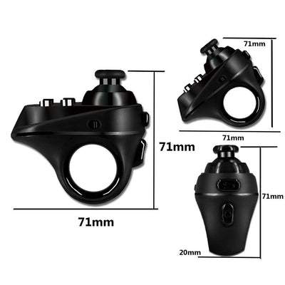Black ring-style mini Bluetooth game controller with a joystick and multiple buttons for mobile gaming and VR. - Image 15