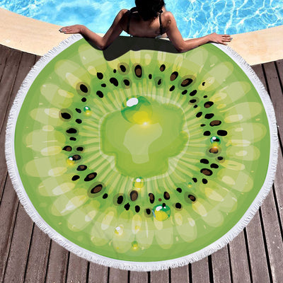 Tapete de Playa Redondo Estampado de Frutas - Image 29